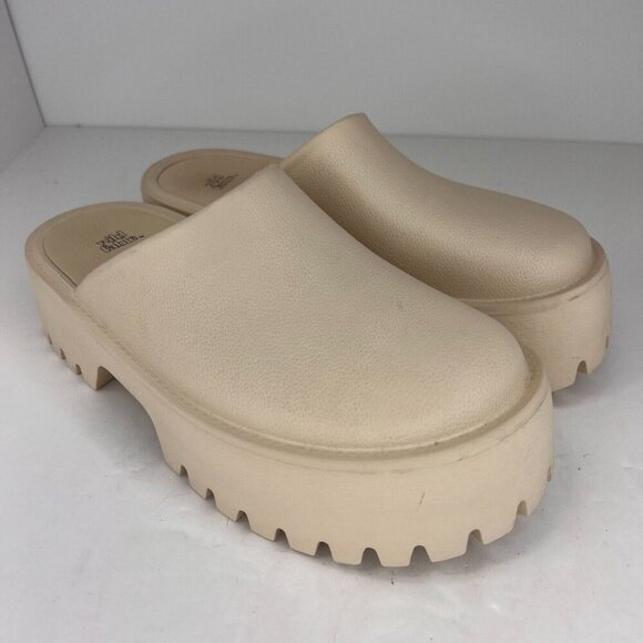 Wild Fable Womens Brooke Beige Rubber Platform Closed Toe Slip On Size 8 Mules - Picture 2 of 10